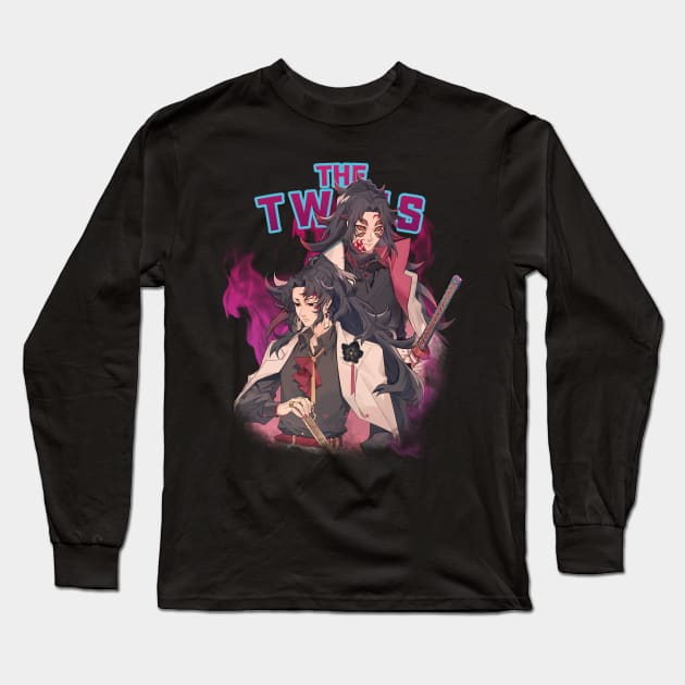 Bootleg Demon Slayer The Twins Long Sleeve T-Shirt by inosukeino